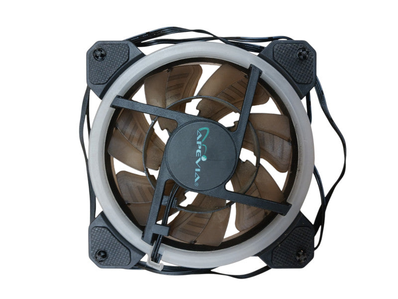 Apevia 120mm x4 Silent Dual Ring RGB Fans with Anti-Vibration Rubber Pads