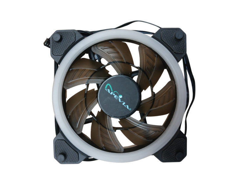 Apevia 120mm x4 Silent Dual Ring RGB Fans with Anti-Vibration Rubber Pads