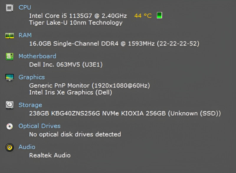 Dell Latitude 5520 15" | Core i5-1135G7 @2.4GHz, 16GB DDR4, 256GB NVMe, PWR  Lap200