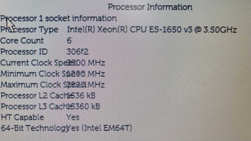 Dell Precision T5810 | Xeon E5-1650 v3 | 32GB DDR4 | Quadro K2200 | NO HDD Q
