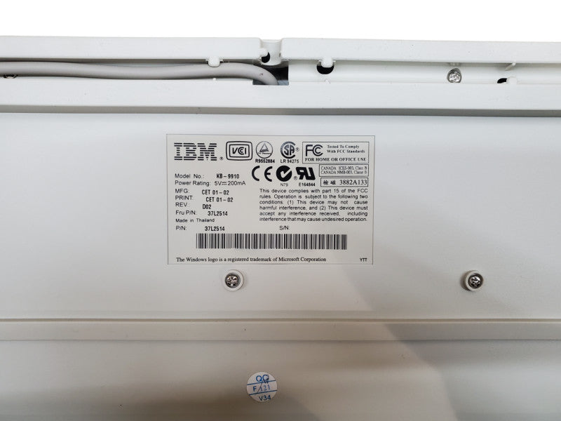 IBM KB-9910 PS/2 Wired Keyboard w/ Palm Rest - 37L2514