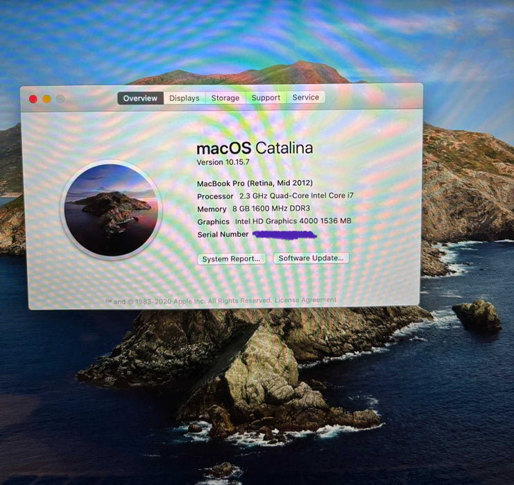 Apple MacBook Pro 15" Retina Mid 2012 i7-3615QM GT 650M 8GB RAM 512SSD