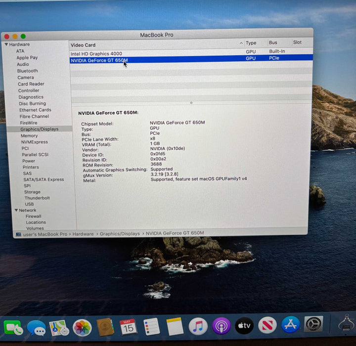 Apple MacBook Pro 15" Retina Mid 2012 i7-3615QM GT 650M 8GB RAM 512SSD