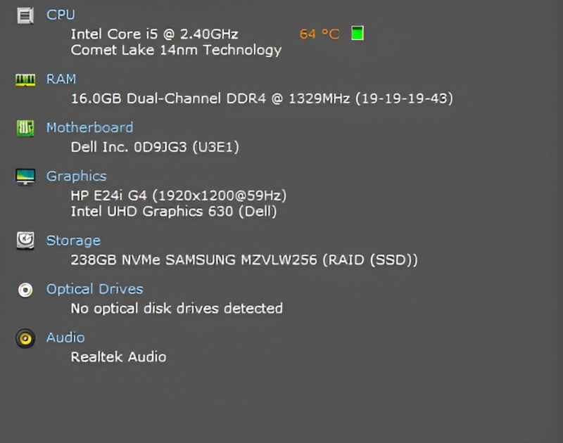 Dell OptiPlex 5080 USFF, i5-10600T 2.40GHz, 16GB DDR4, 256GB NVMe, 90W PWR