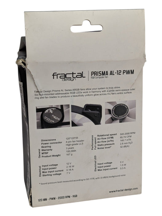 Fractal Prisma AL-12 PWM RGB Fans Pack of 3 120mm FD-FAN-PRI-AL12-3P -