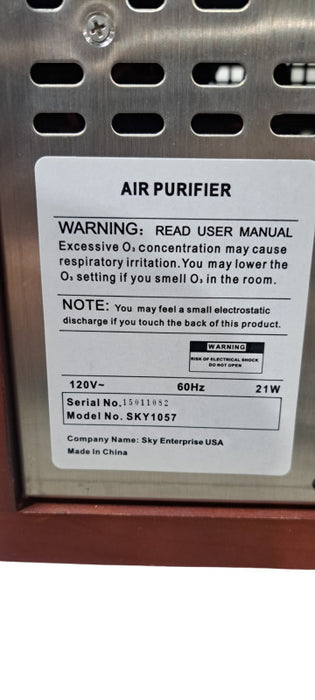 Sky BC  OZONE IONIZER/AIR PURIFIER/CLEANER MODEL SKY1057