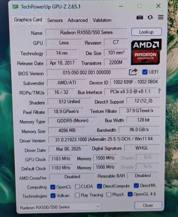 MLLSE AMD RX 550 4GB GDDR5 Graphics Card | HDMI DP DVI