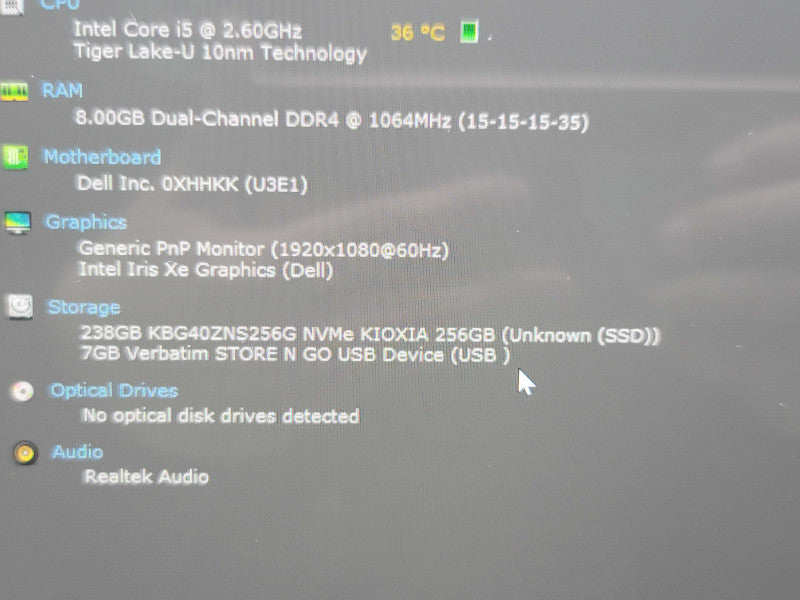 Dell Latitude 5320 i5-1135G7 8GB RAM 256GB SSD No Adapter  β Lap200