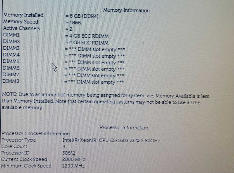 Dell Precision T5810 | Xeon E5-1603 v3 | 8GB DDR4 | NO GPU | NO HDD