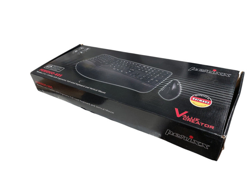 Perixx Periduo-605 Wireless 2 in 1 Combo with Ergonomic Full-Sized Keyboard =