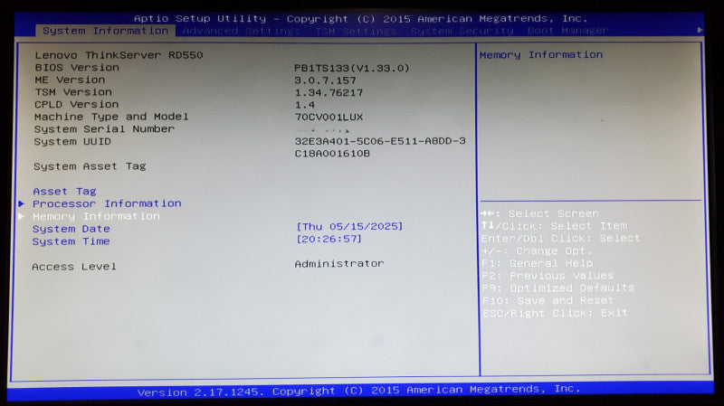 Lenovo ThinkServer RD550 2x Xeon E5-2630 v3 64GB DDR4 - No HDD