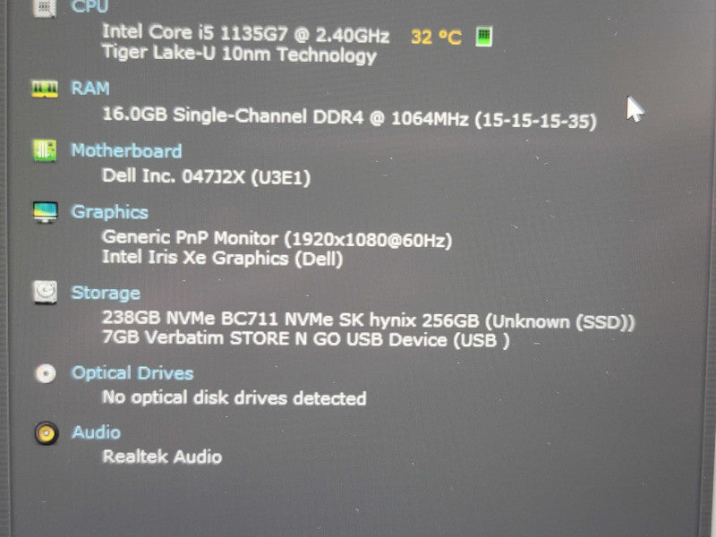 Dell Latitude 5420 i5-1135G7 16GB RAM 256GB SSD READ β Lap200