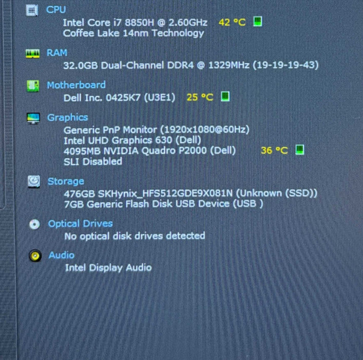 Dell Precision 7530 i7-8850H QUADRO P2000 4GB GPU 32GB RAM 512GB SSD  Lap200