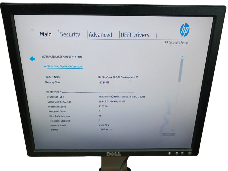 HP EliteDesk 800 G6 Desktop Mini PC i5-10500 @ 3.10GHz 16GB RAM