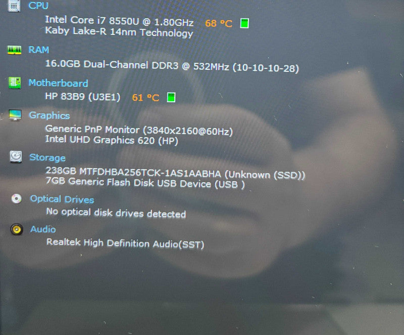 HP Spectre x360 Convertible 13 TOUCH i7-8550U 16GB 256SSD READ  Lap200