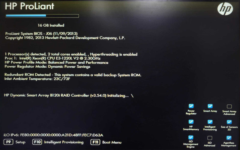 HP ProLiant MicroServer Gen8 Xeon E3-1220Lv2 2.30GHz 16GB RAM B120i 3.5" _