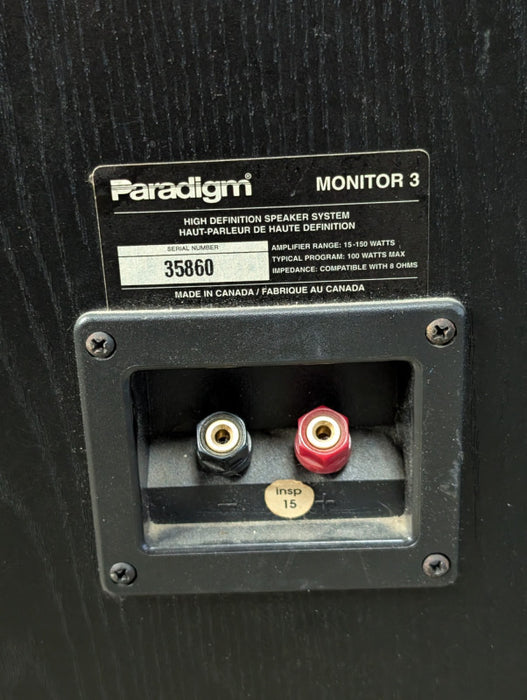 Pair of Vintage Paradigm Monitor 3 Speaker -