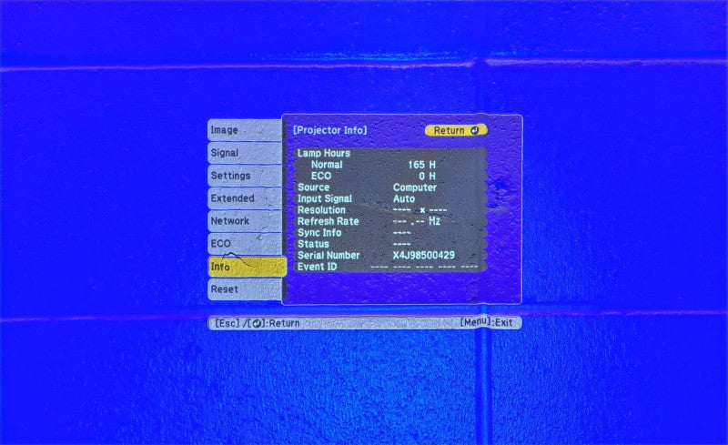 EPSON H845A PowerLite 1266 WXGA 3LCD Projector
