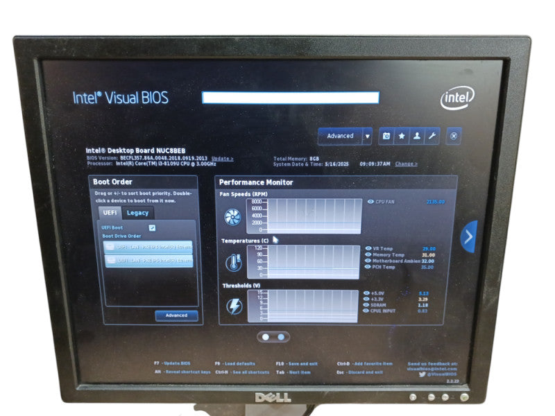 Intel NUC BOXNUC8i3BEH1 i3-8109U 8GB RAM Mini PC Q