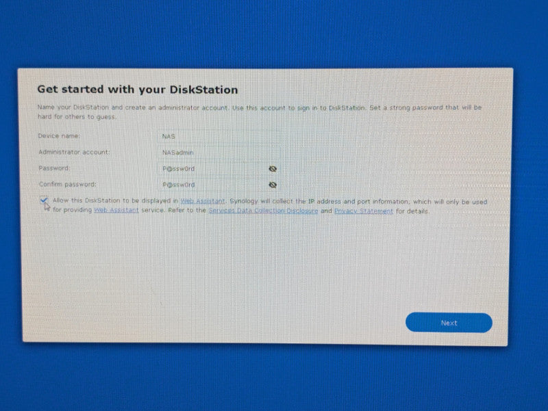 Synology DS218j NAS with 3TB HDDs installed  -