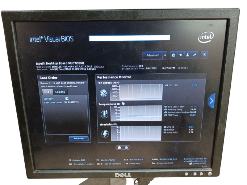 Intel NUC7i3BNH Intel i3 7100U 2.40GHz 8GB RAM