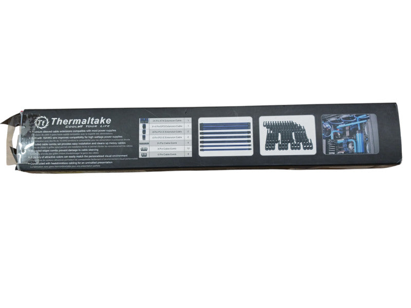 Thermaltake Blue/Black TTMOD Sleeved Cable Extension Q
