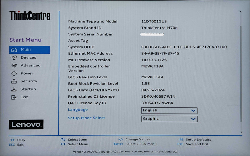 Lenovo ThinkCentre M70q, i3-10100T 3.00GHz, 16GB DDR4, 256GB NVMe, 65W PWR