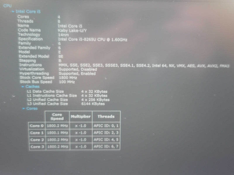 Lenovo ThinkBook 13IWL i5-8265U 8GB RAM 256B SSD  β BudLap