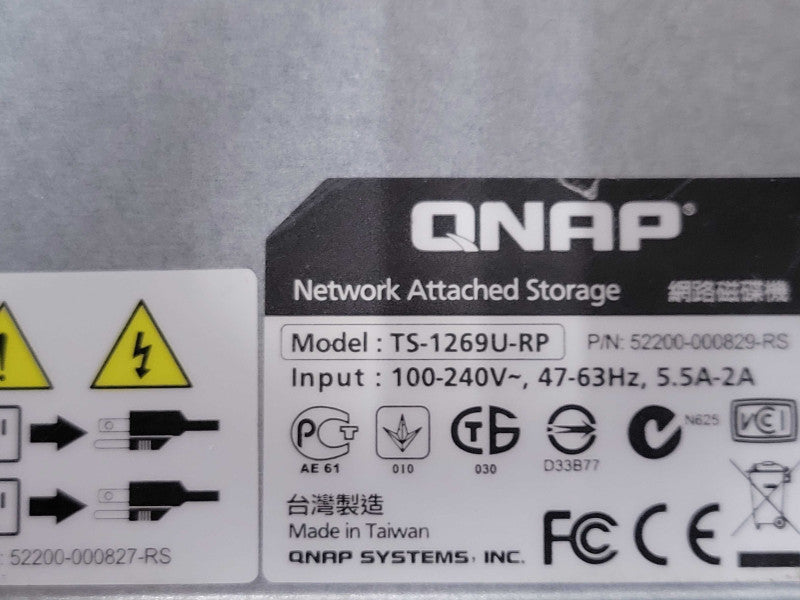 QNAP TS-1269U-RP 12 BAY NAS with 4x 2TB Hard drives _
