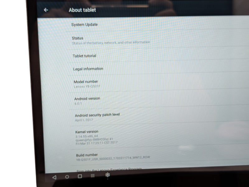 Lenovo YOGA YB-Q501F Android tablet with touch keyboard READ  -