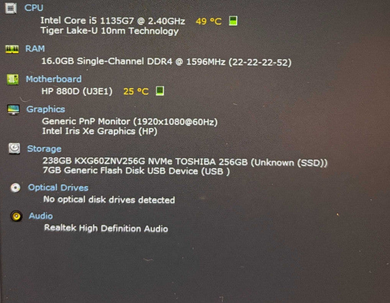 HP EliteBook 840 G8 Core i5-1135G7@2.4GHz 16GB RAM 256GB SSD  Lap200