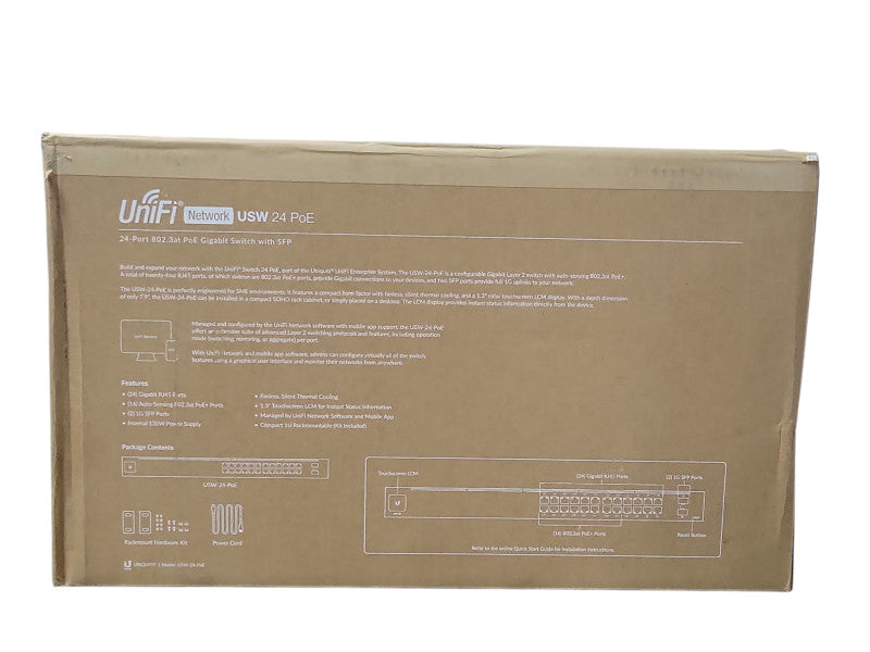 New Ubiquiti UniFi Switch 24 port Gigabit PoE+ Switch USW-24-POE _