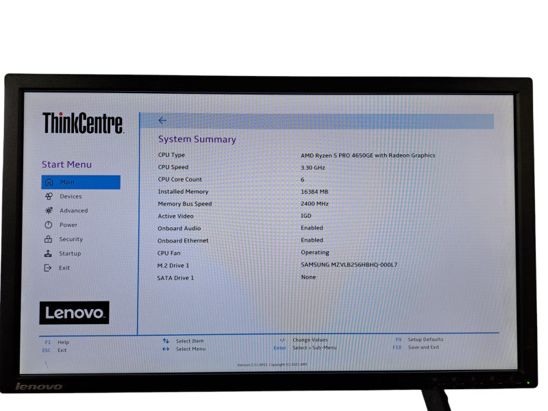 Lenovo M75q Gen 2 | Ryzen 5 PRO 4650GE @3.30GHz, 16GB DDR4, 256GB NVMe, PWR
