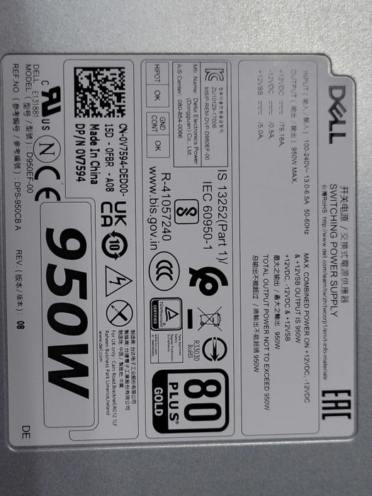 Dell Precision T5820 Xeon W-2223 3.60GHz 4C, 16GB DDR4, P400, 950W PSU _