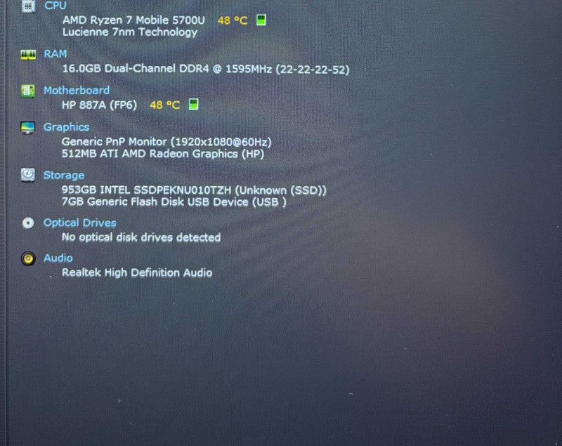 HP Laptop 15 AMD Ryzen 7 5700U 16GB RAM 256GB SSD  Lap200