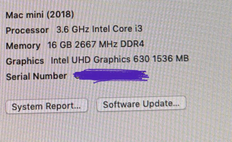Apple Mac Mini 2018 Space Gray i3-8100B@3.6GHz 16GB RAM 512GB SSD