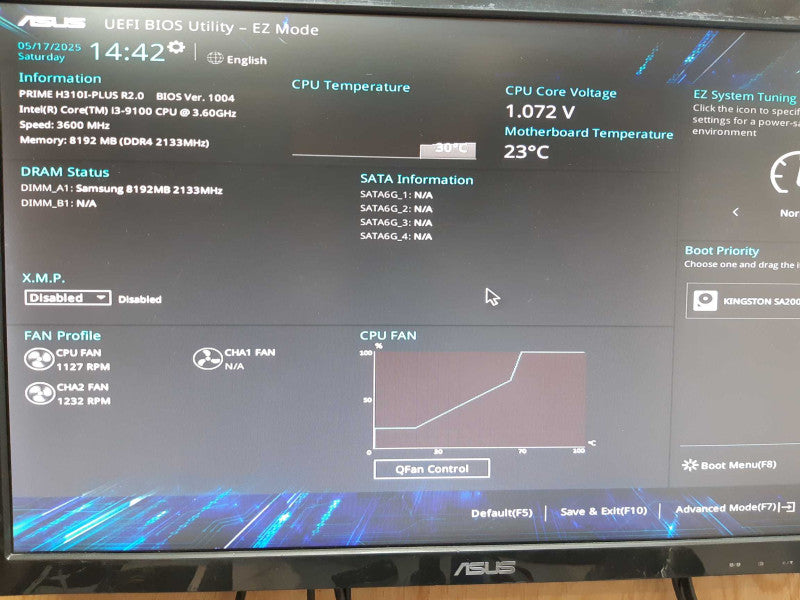 Custom SFF i3-9100 3.60 GHz 8GB DDR4 NO HDD