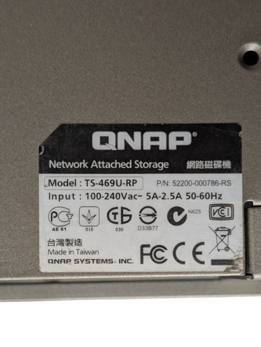 QNAP TS-469U-RP 4 Bay NAS with 2x 6TB HDDs installed  -