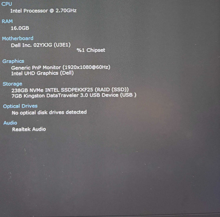 Dell Latitude 5411 Core i7-10850H@2.7GHz 16GB RAM 256GB SSD READ  Lap200