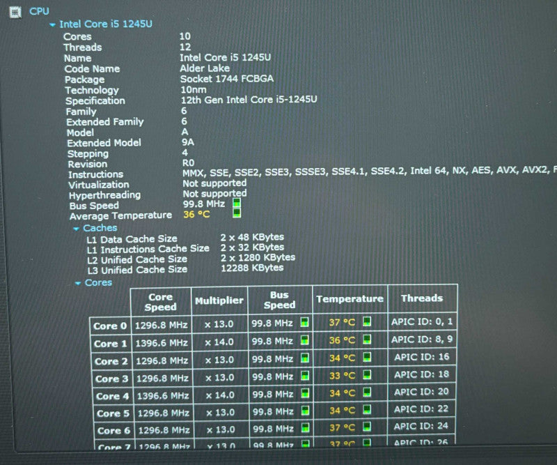 Dell Latitude 5430 Core i5-1245U@1.6GHz 16GB RAM 256GB SSD READ  Lap200
