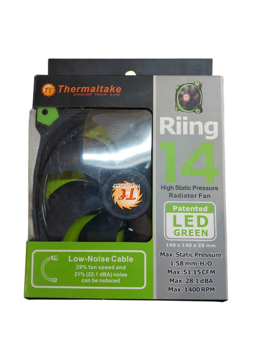 Thermaltake - Riing 14 - 140 x 25 mm - Fan - Green Base - New