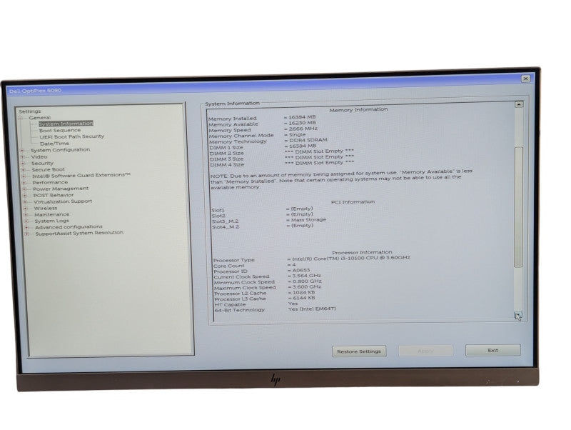 DELL OptiPlex 5080 SFF Intel Core i3-10100 16GB RMA 256GB NVMe -