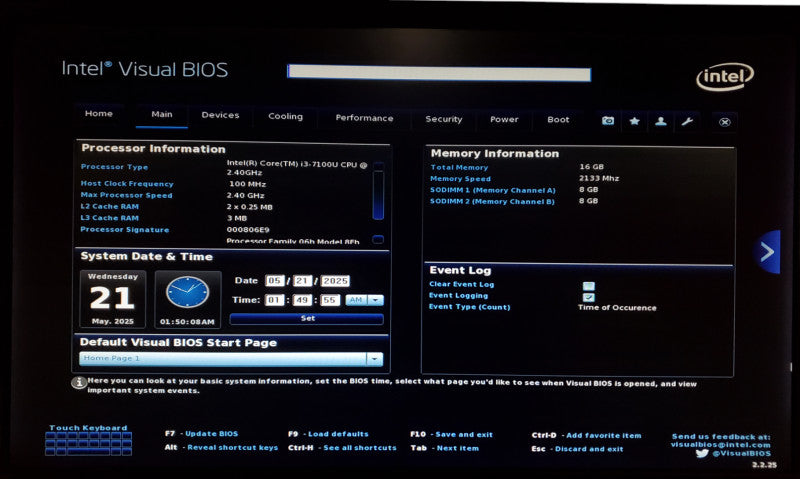 Intel BLKNUC7i3DNH1E Mini PC Core i3-7100U 16GB RAM No HDD/OS