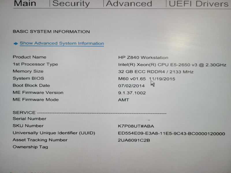 HP Z840 Workstation | 1x Xeon E5-2650 v3 @2.30GHz, 32GB DDR4, W5100, 1125W !