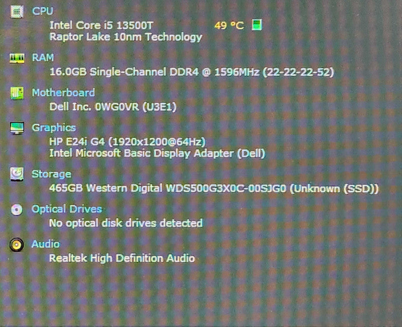 Dell OptiPlex Micro 7010, i5-13500T, 16GB DDR4, 500GB NVMe, WiFi, 90W PWR