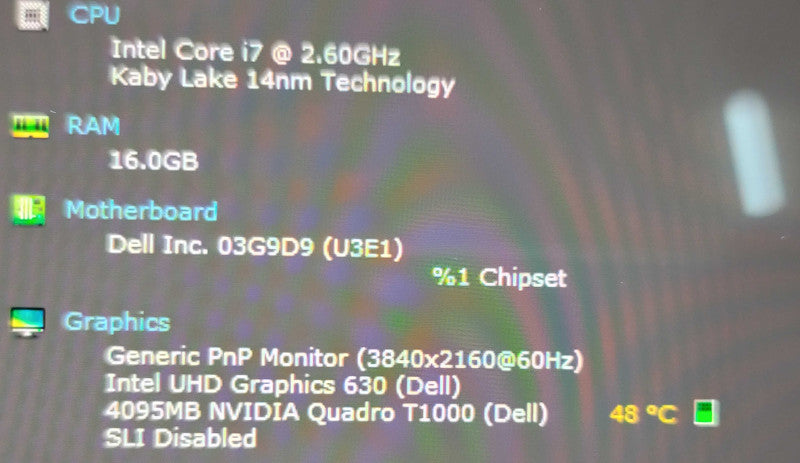 Dell Precision 5540 i7-9850H 16GB DDR4 Quadro T1000 4K TOUCH  FOR PARTS/REP β Lap200