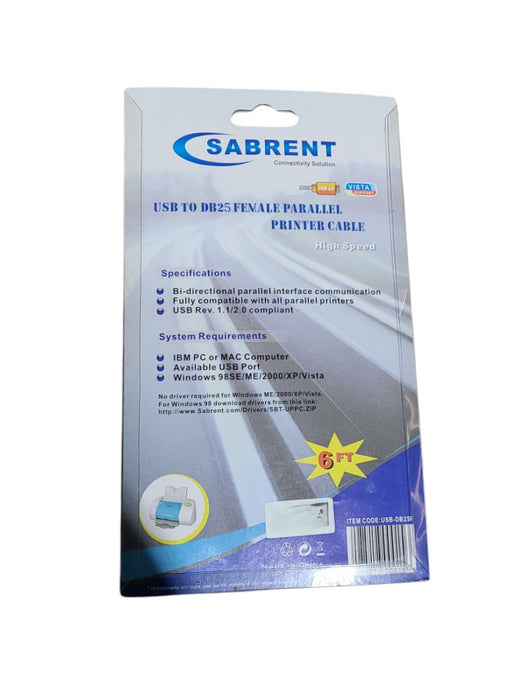 SABRENT USB to DB25 Female Parallel Printer Cable