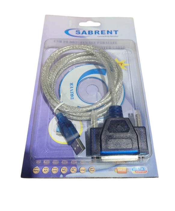 SABRENT USB to DB25 Female Parallel Printer Cable