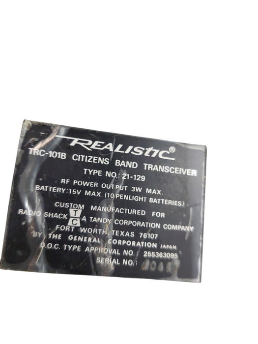 Vintage Realistic 5 Watt 23 Channel All-Crystal Transceiver 4FT Antenna  =
