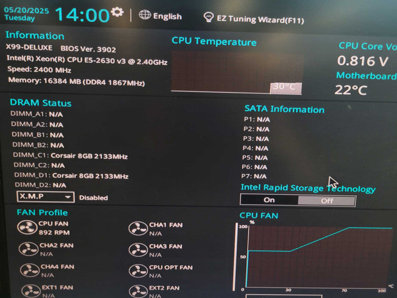 Intel Xeon E5-2630 v3 ASUS X99-DELUXE 16GB DDR4 + I/O Plate %